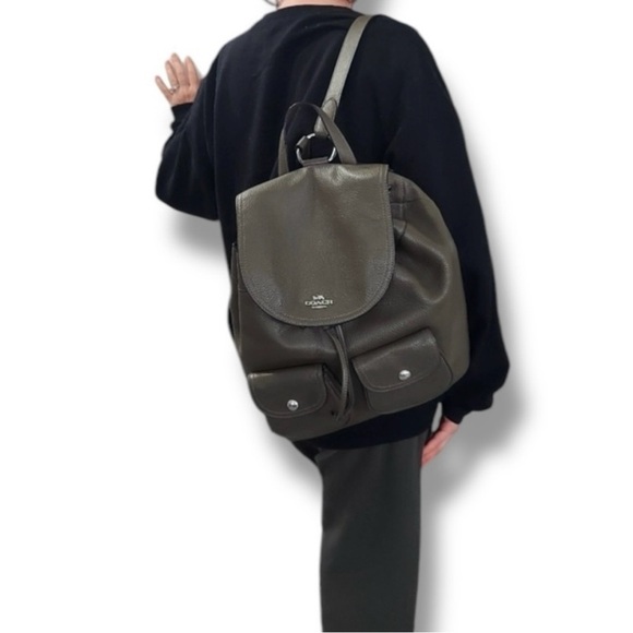 Coach 6145 Pennie Leather backpack NWOT work bag sage color - Picture 10 of 11